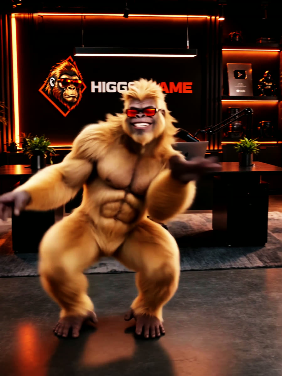 Golden Gorilla danst in de studio