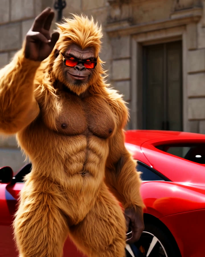 Golden Gorilla van dichtbij